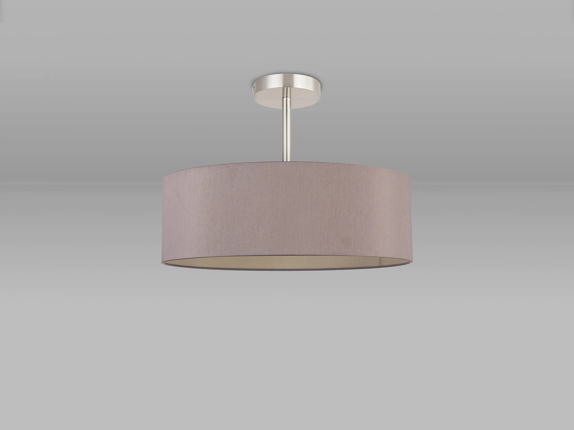 Baymont 45cm Semi Flush 5 Light Satin Nickel, Taupe DK0754  Deco Baymont SN TA